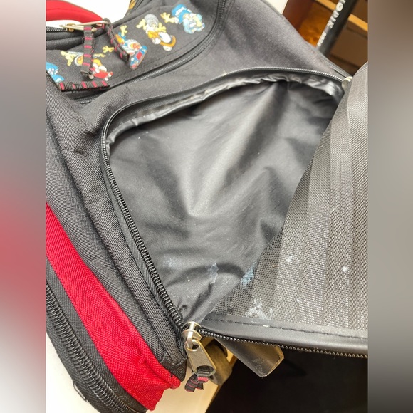 Vintage No Rules Rolling Backpack 90's Skater Raver Bag NR Bookbag Red Black - Picture 4 of 9